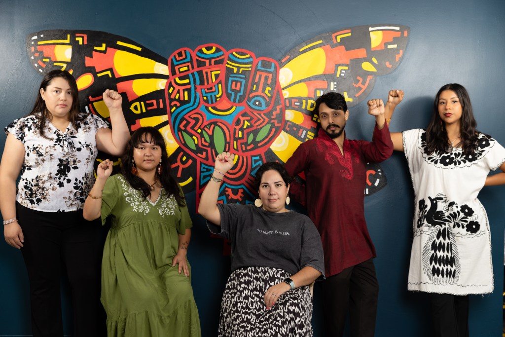 Board members of AIRR-KC pose together in solidarity in front of Power and Migration mural painted by artist Chico Sierra. Board members of AIRR-KC pose together in solidarity in front of Power and Migration mural painted by artist Chico Sierra.